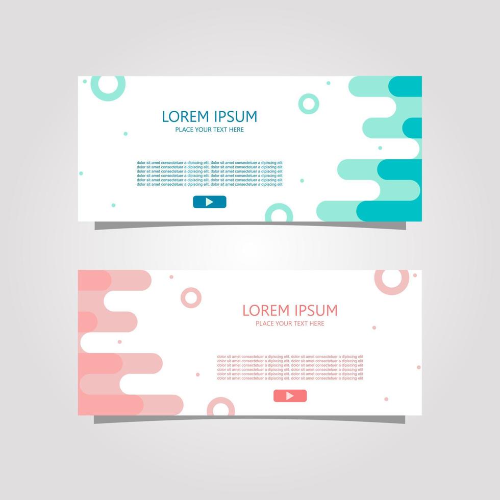 Vector Design Banner Background In Two Colors, blue and pink