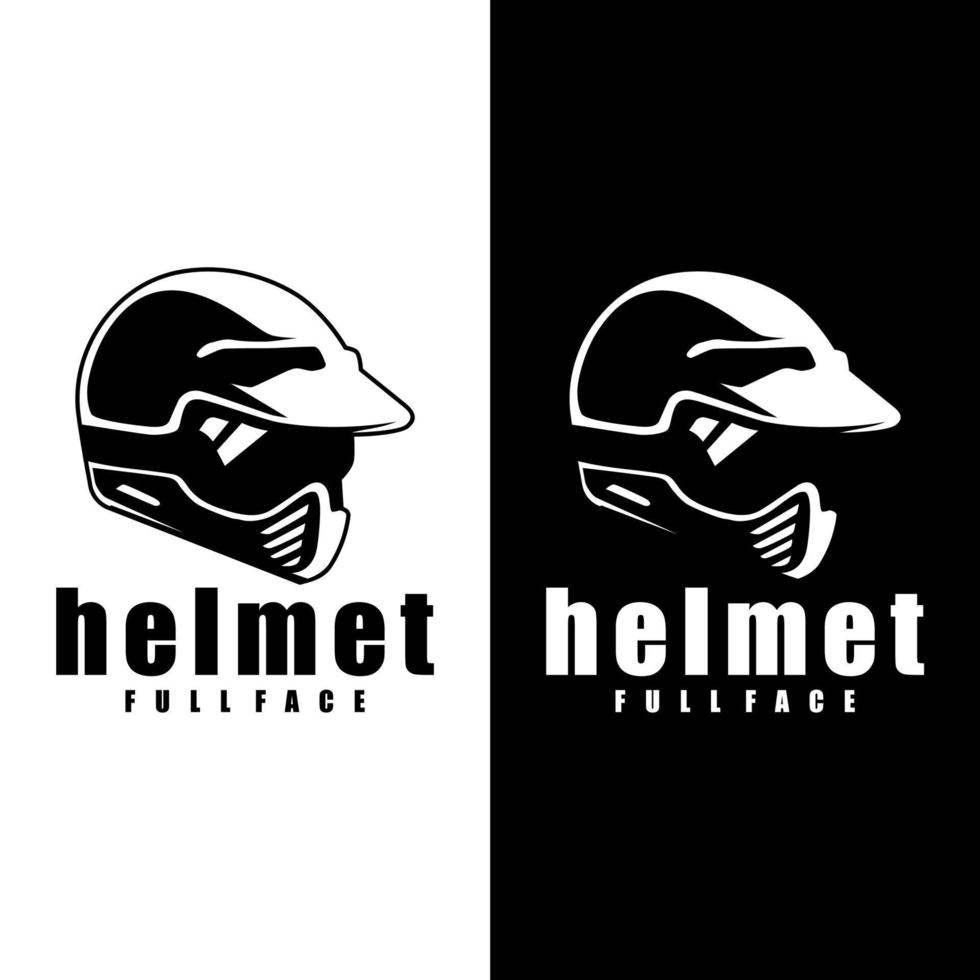 helmet full face icon design logo vector