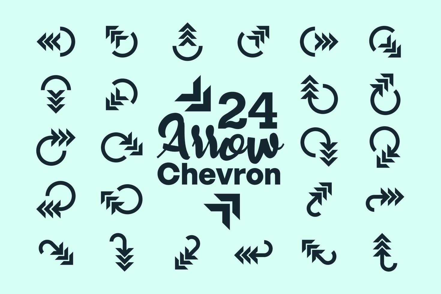 Arrow chevron vector objects with multiple arrowhead and directions.