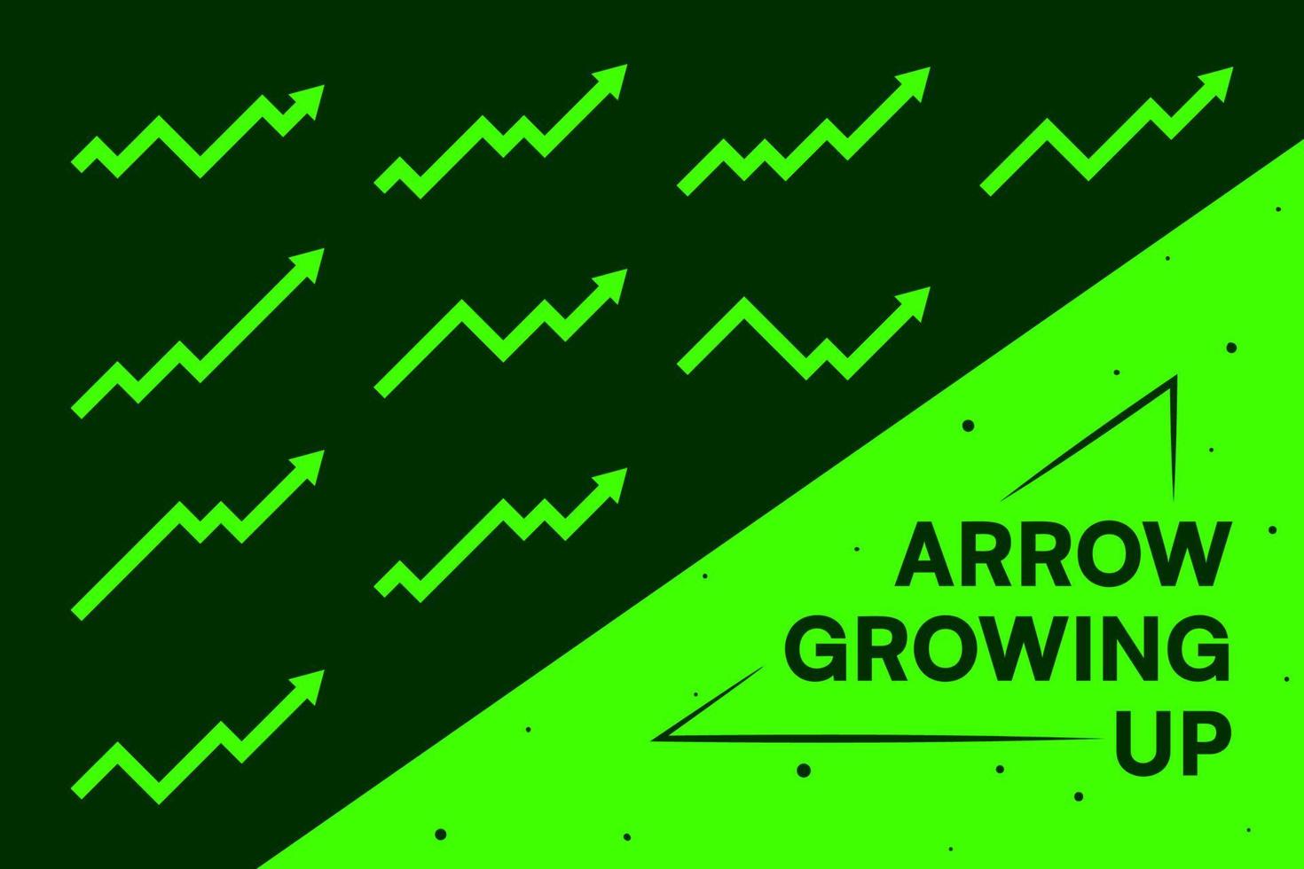 Arrow growing up and trending for market and sales presentation. vector