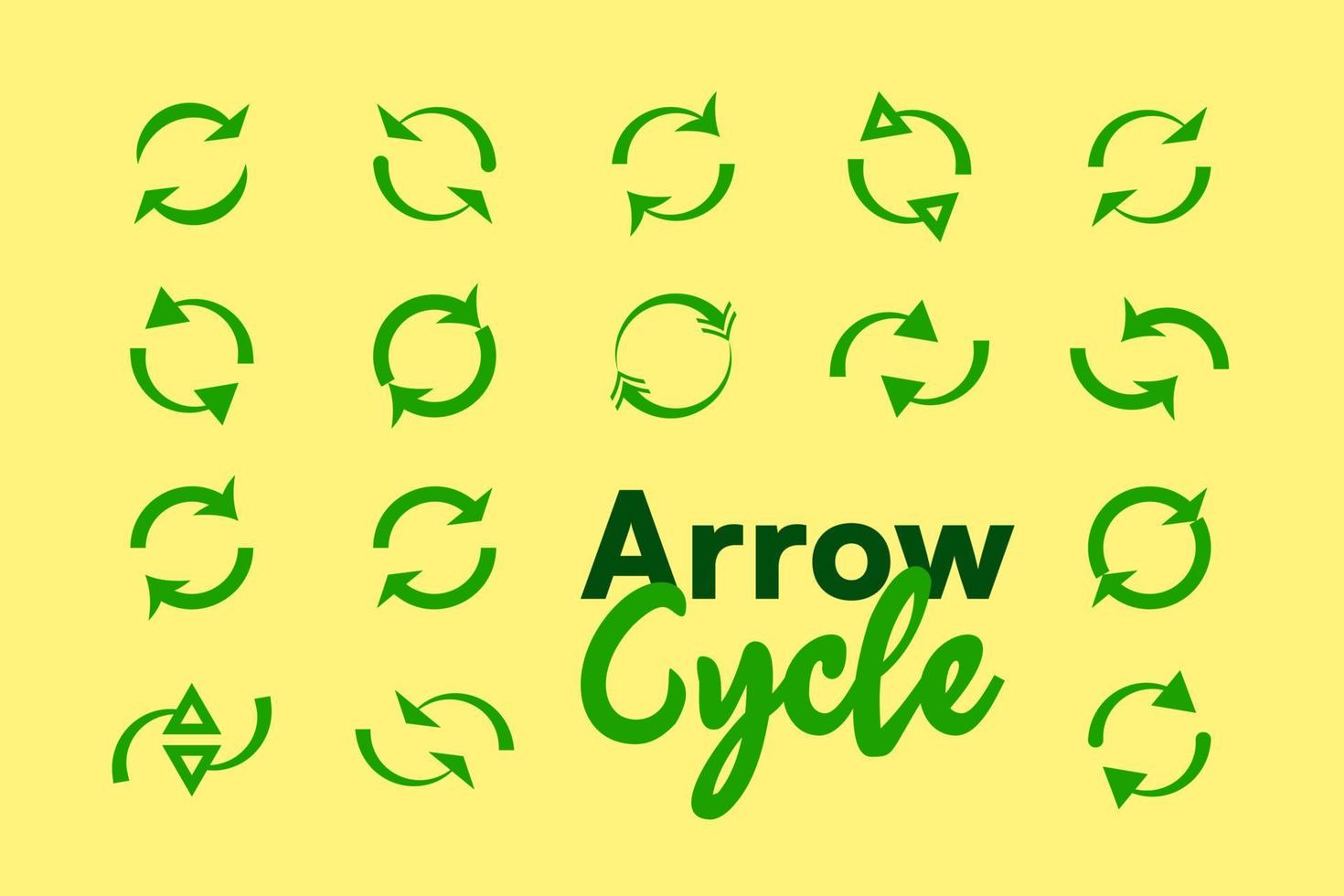 Arrow cycle symbols for green, eco friendly world. vector