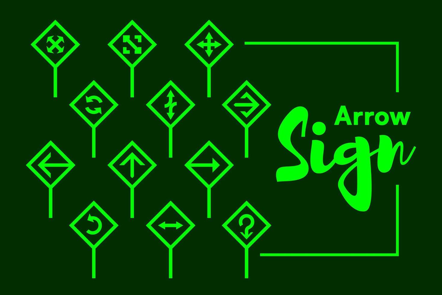 Arrow sign vector cliparts collection for outdoor architecture.