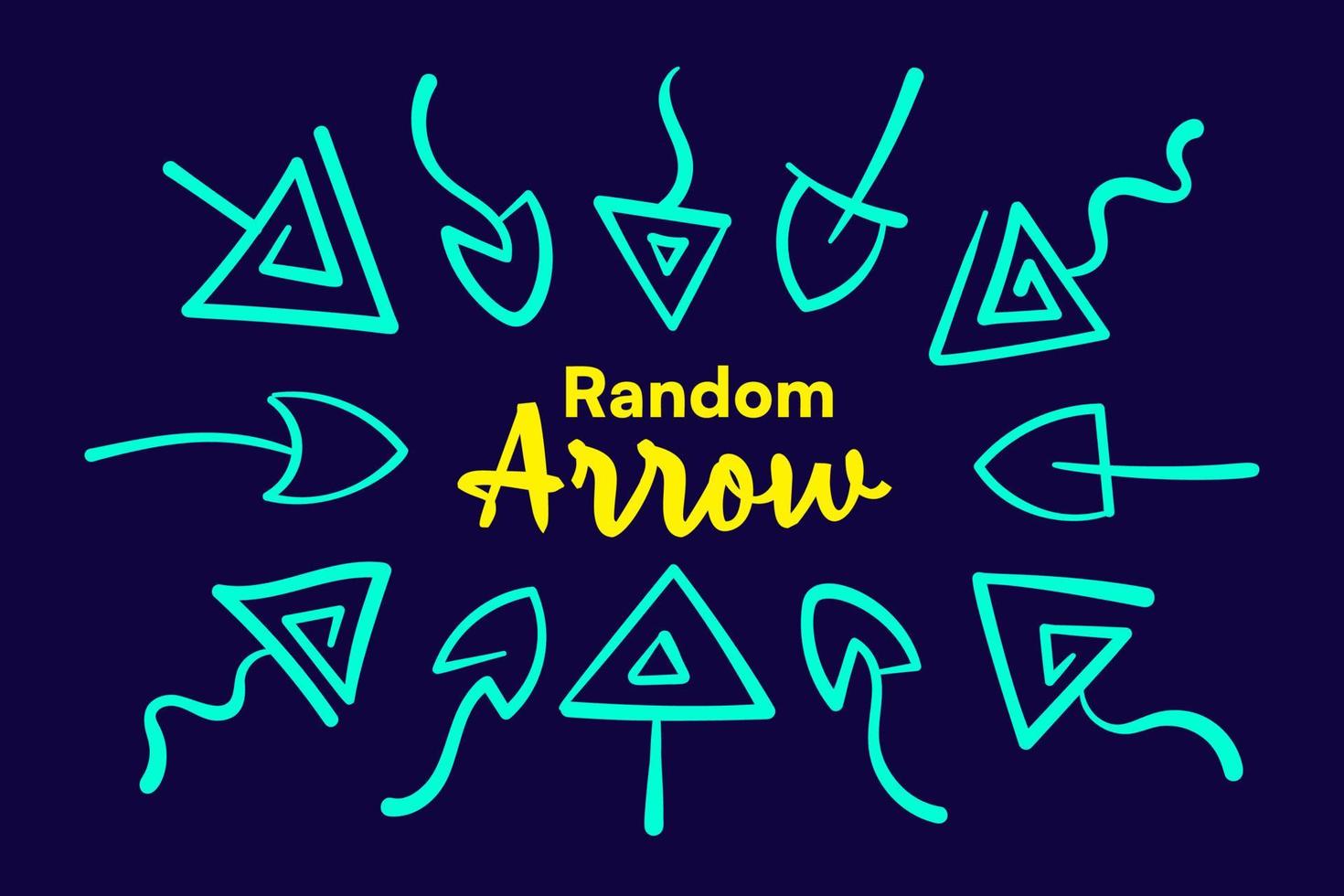 Random arrow pointing center, pointing towards the text content. Cyan color arrows in dark blue background. vector