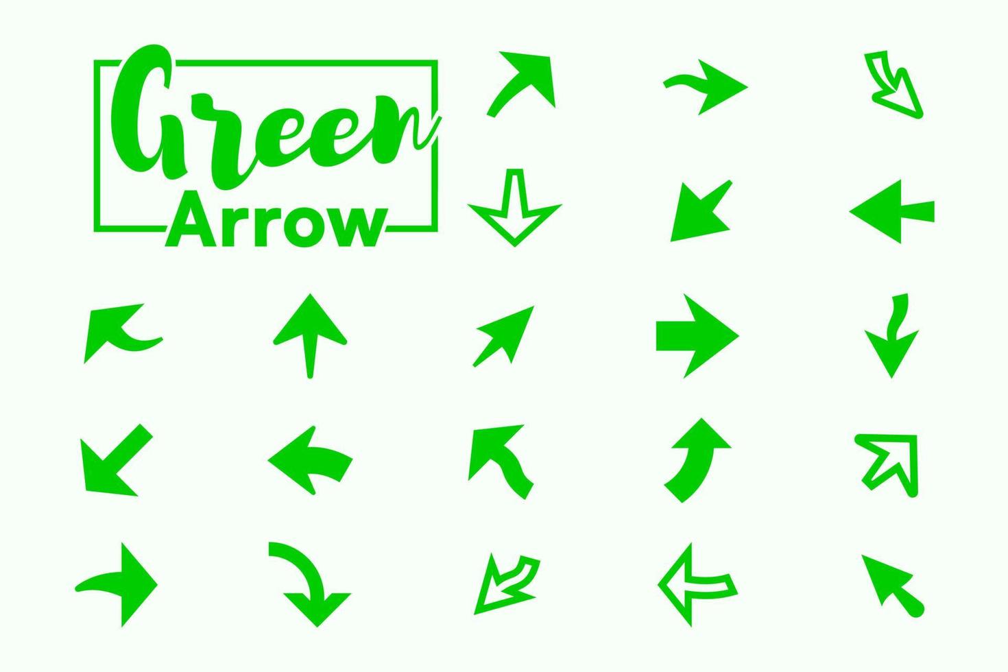 Green arrow collection vector for content marketing, presentation, navigation.