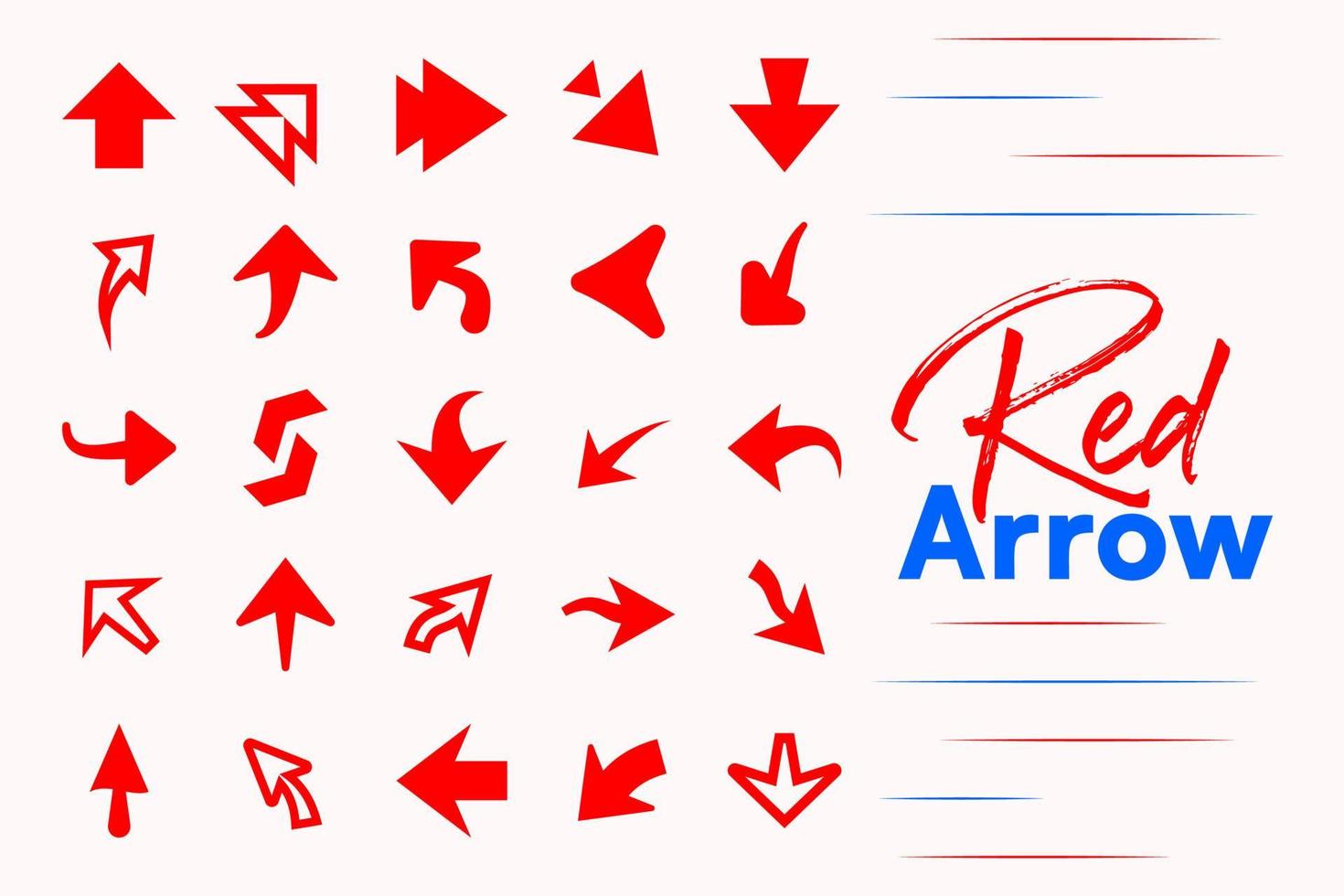 Red arrow collection vector for content marketing.