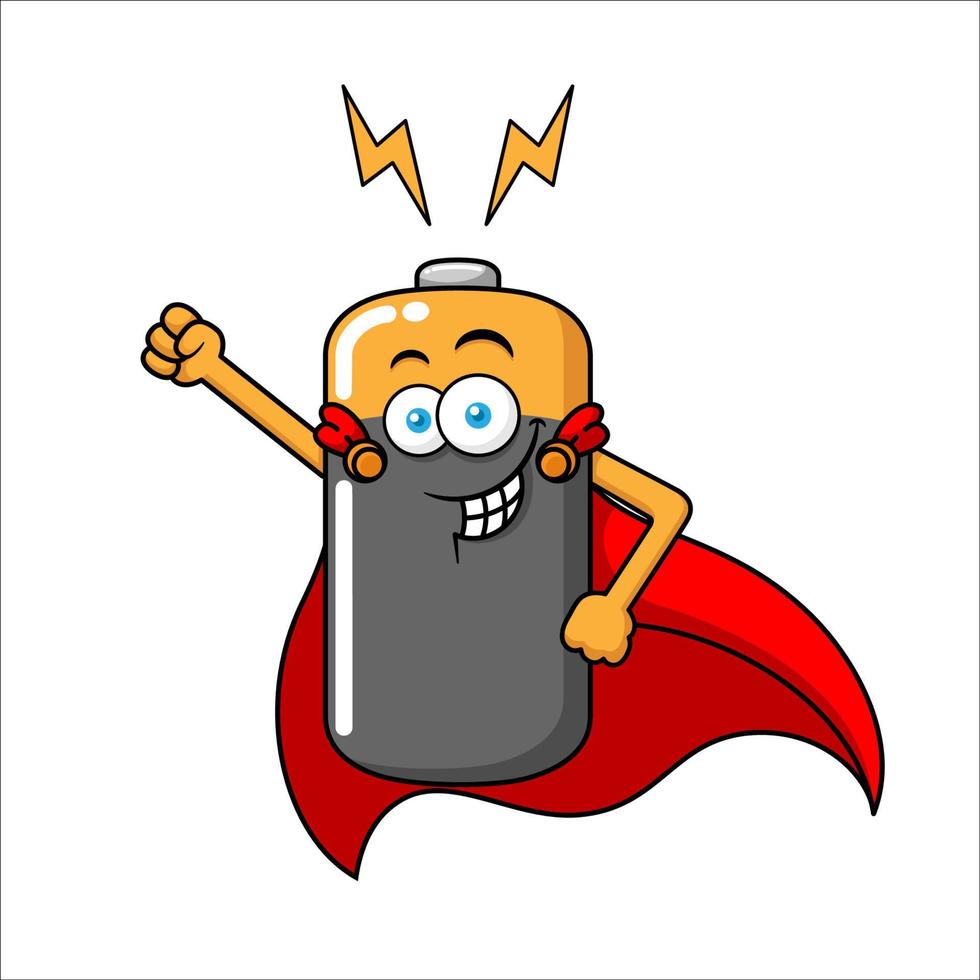 Power Battery Hero Cartoon Character vector