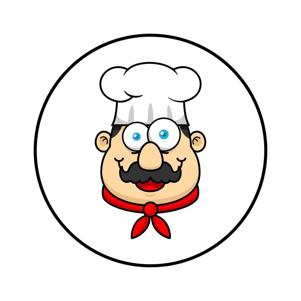 Chef Mascot Logo Cartoon Character Face vector