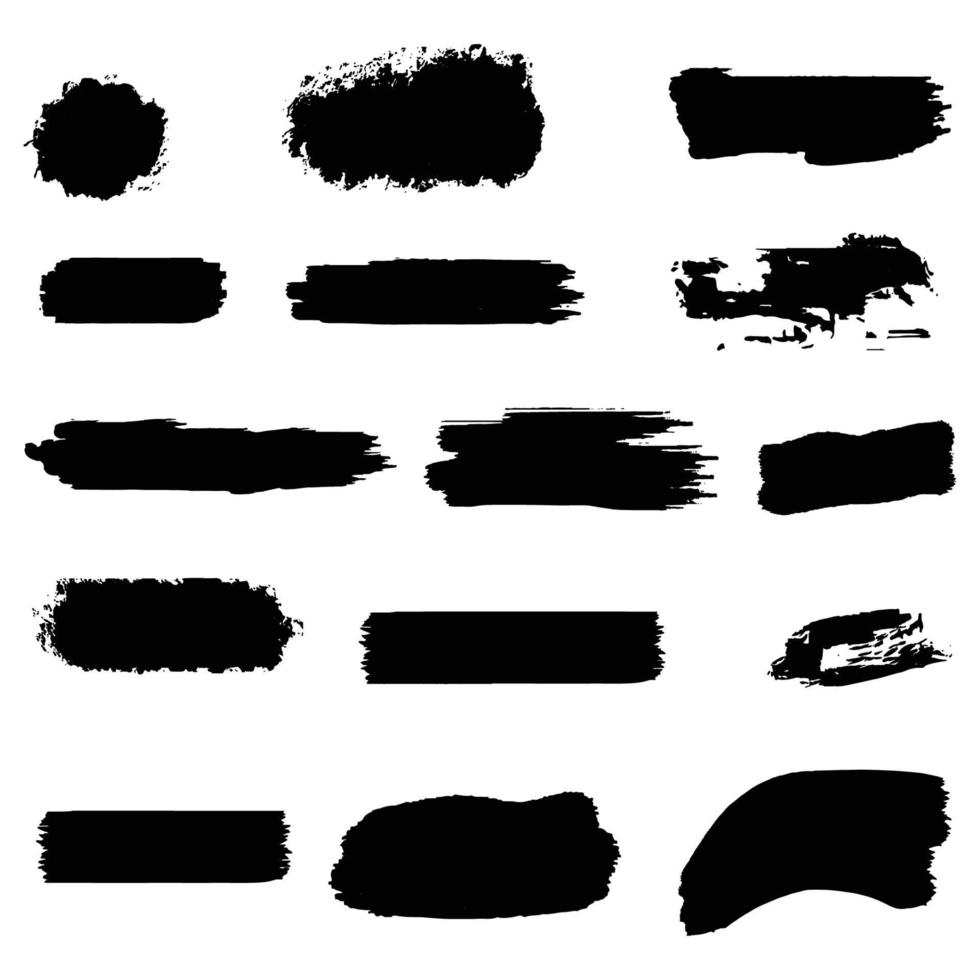 Ink brush stroke collection vector