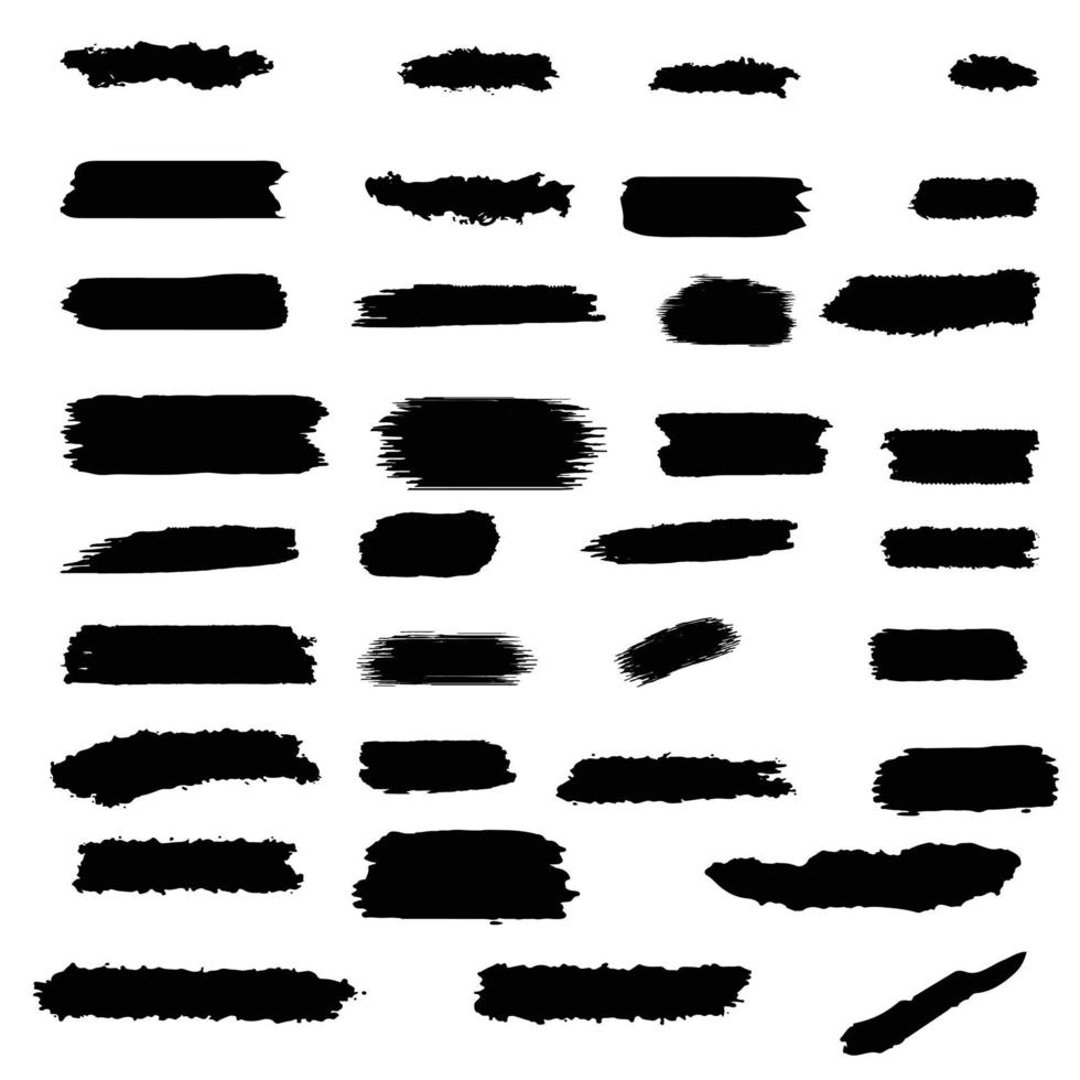 Ink brush stroke collection vector