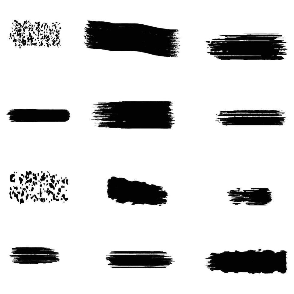 Ink brush stroke collection vector