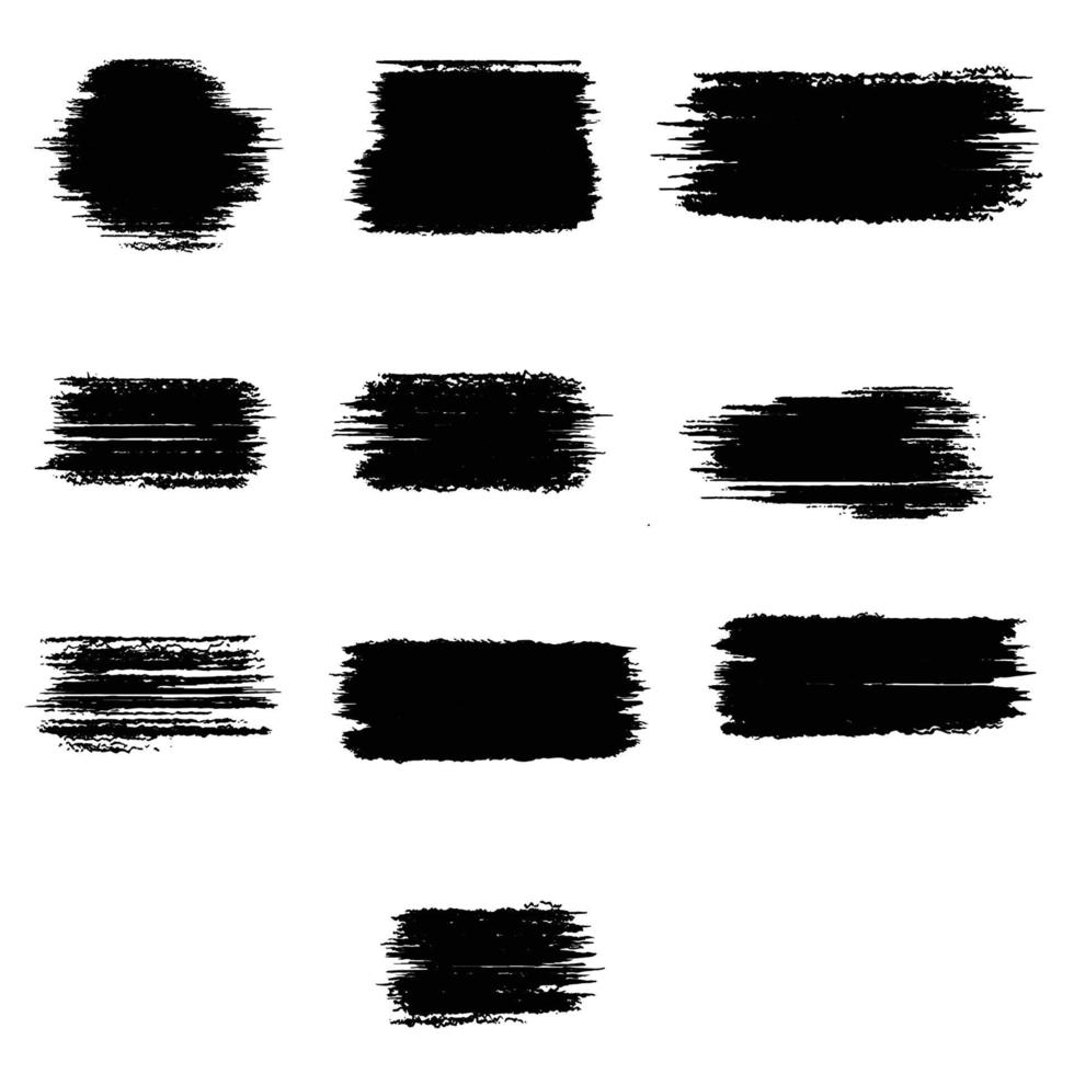 Ink brush stroke collection vector