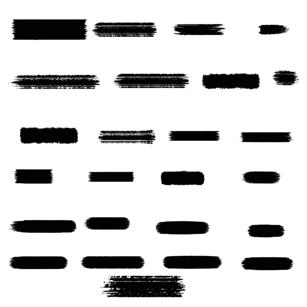 Ink brush stroke collection vector