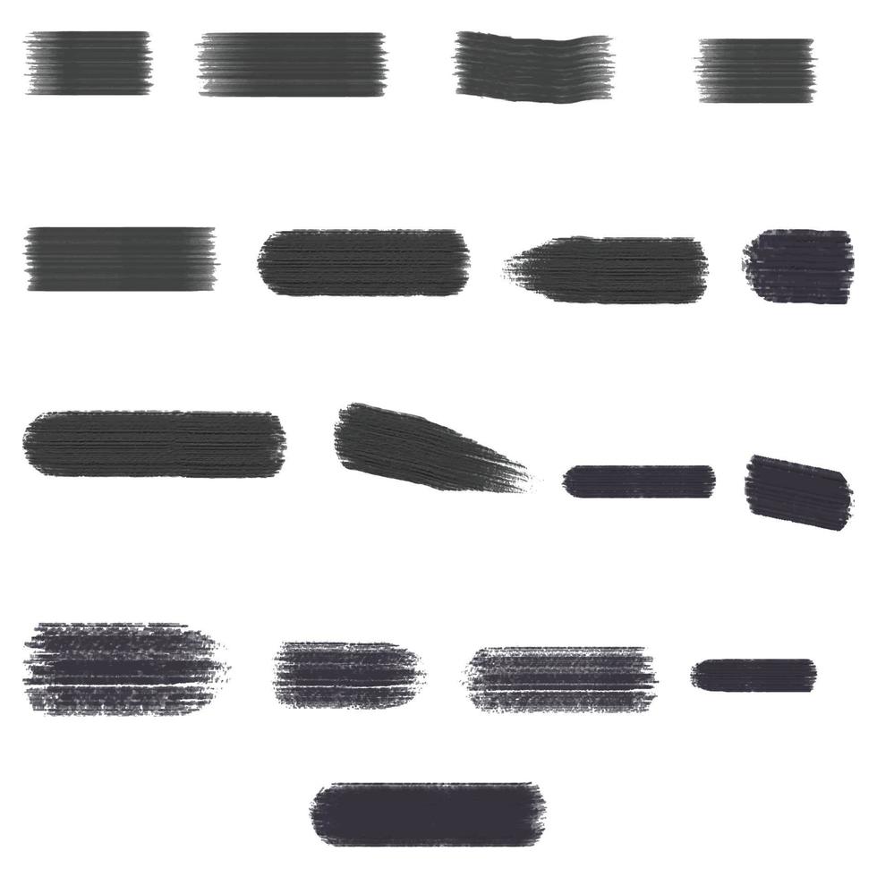 Ink brush stroke collection vector