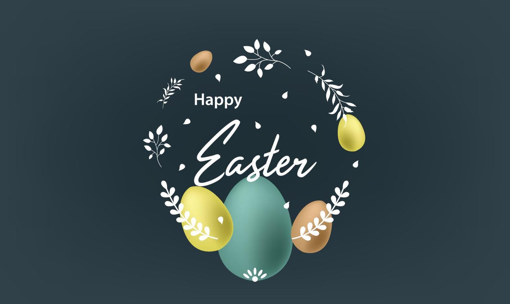 wallpaper happy easter egg rabbit pattern set background vector cartoon logo drawing old icon layout