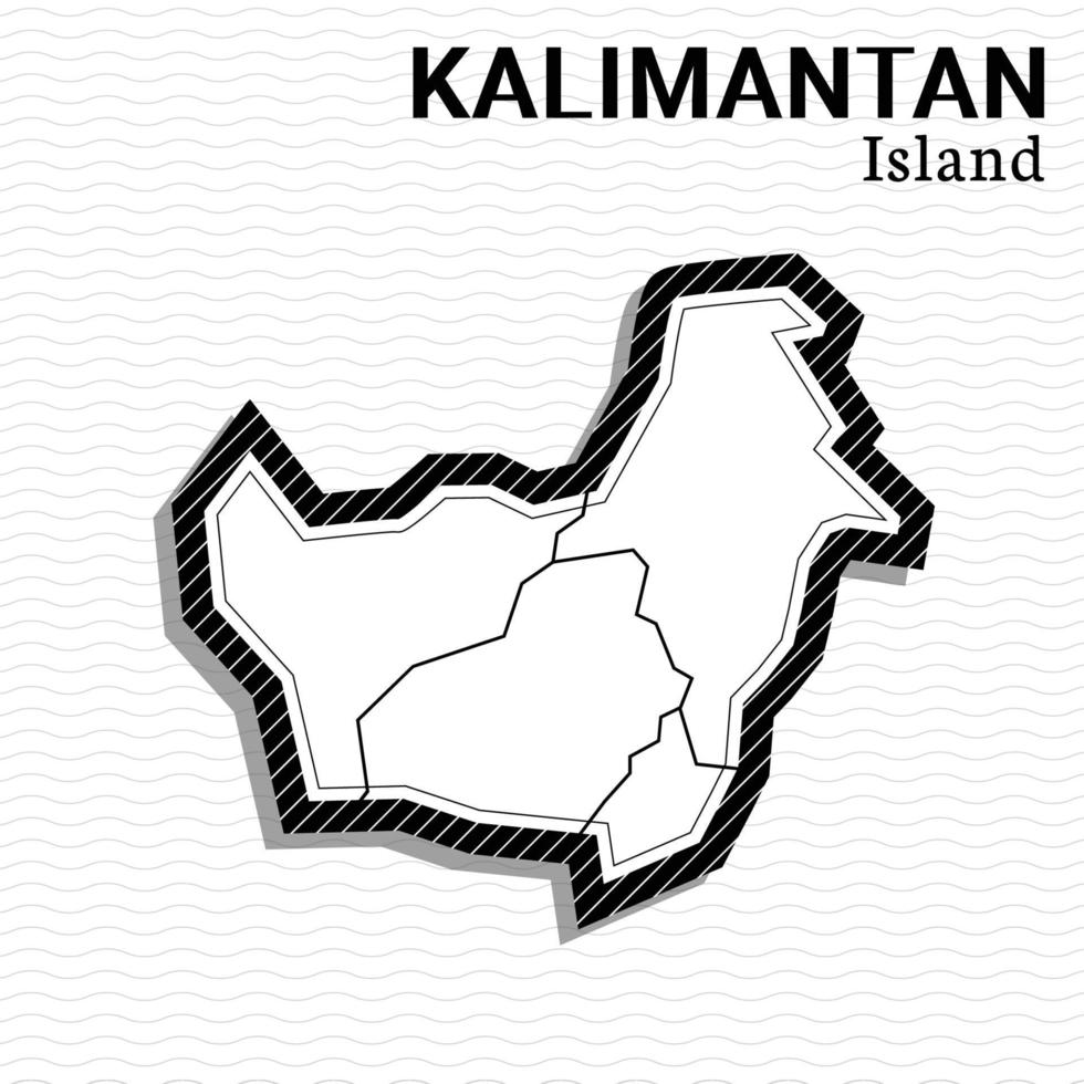 Map Design of One of the Islands in Indonesia with Green Color vector