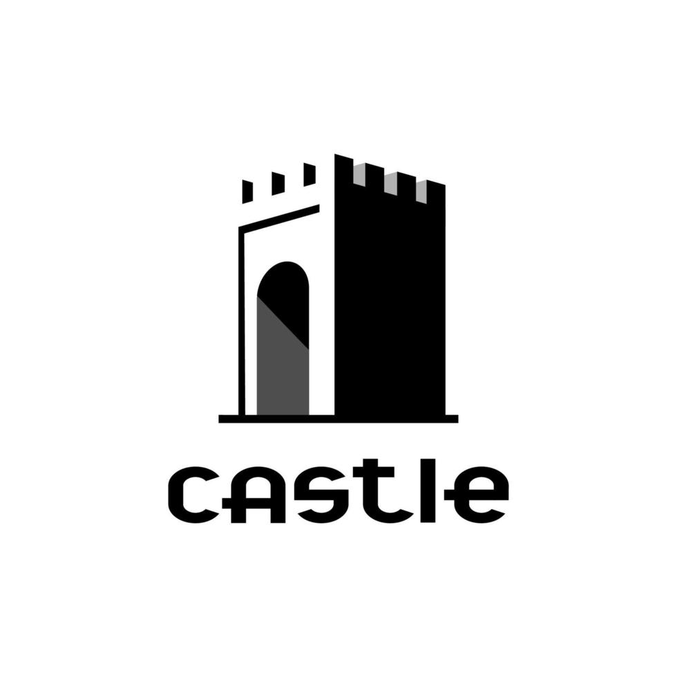 diseño de vector de logotipo de castillo sobre fondo blanco