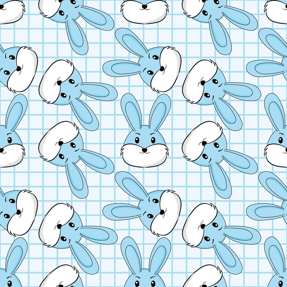 Background cute bunny blue sky. 2d asset for user interface. Cartoon colorful Fantasy sweet world. vector
