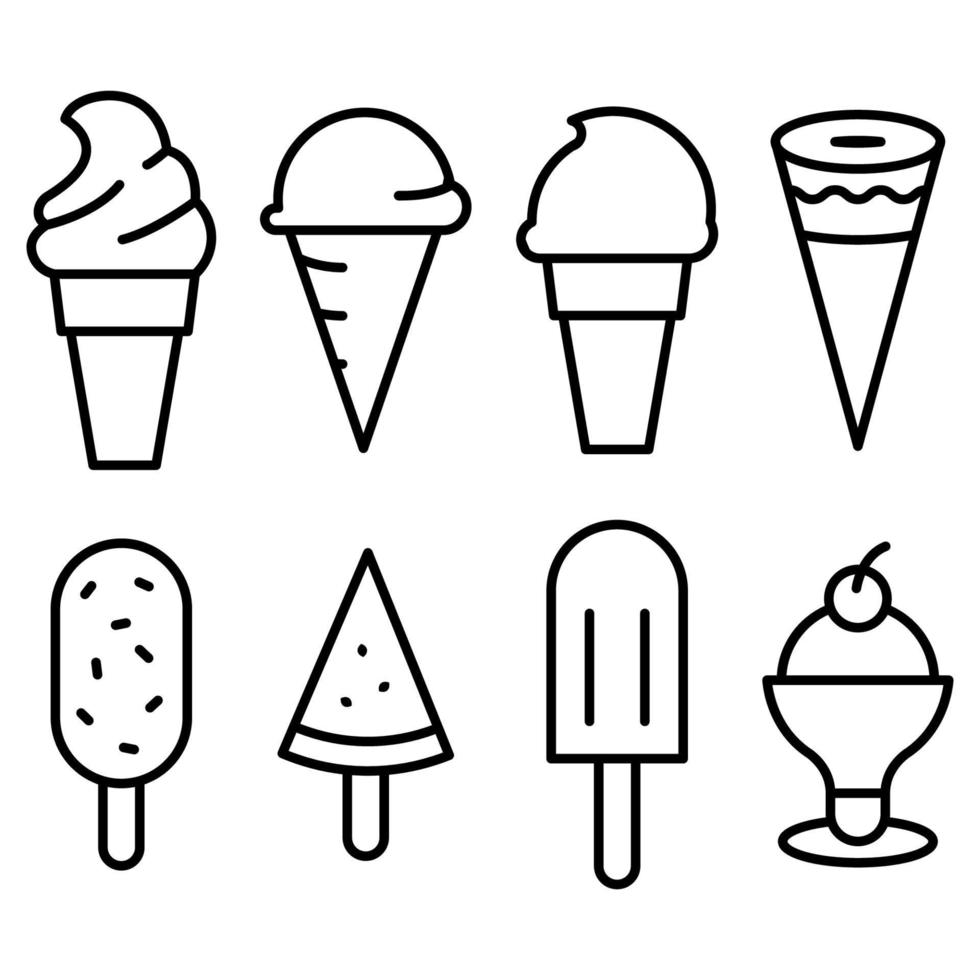 iconos de helado, ilustración vectorial eps.10 vector