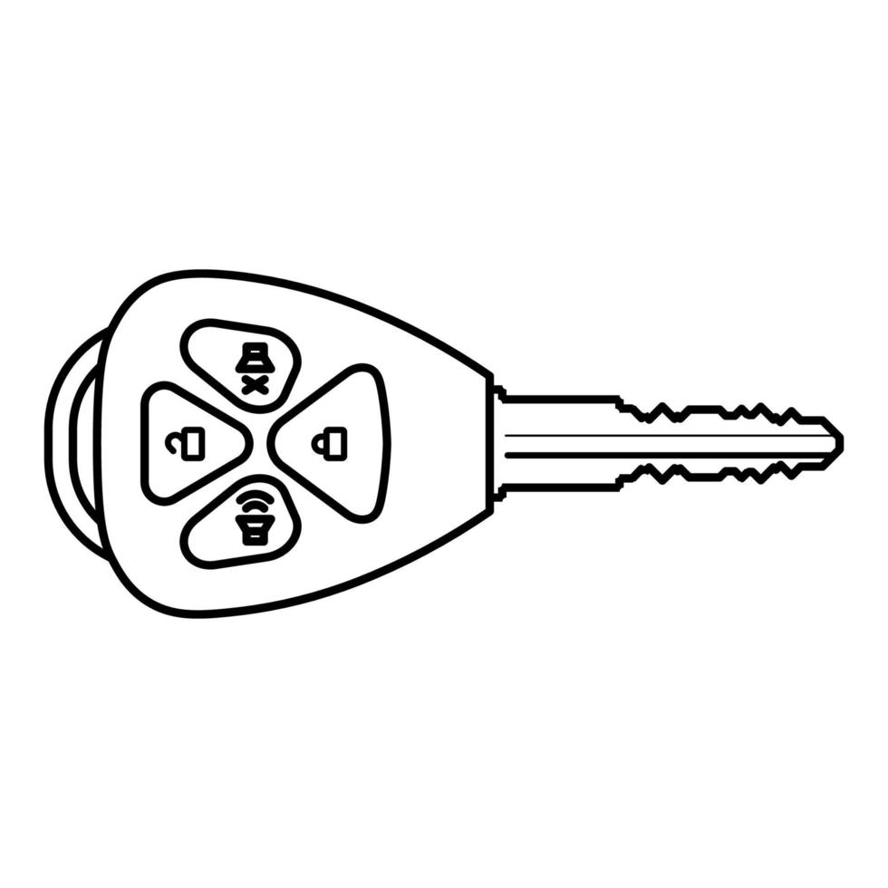 Car key icon, Simple key design, Outline style icon vector