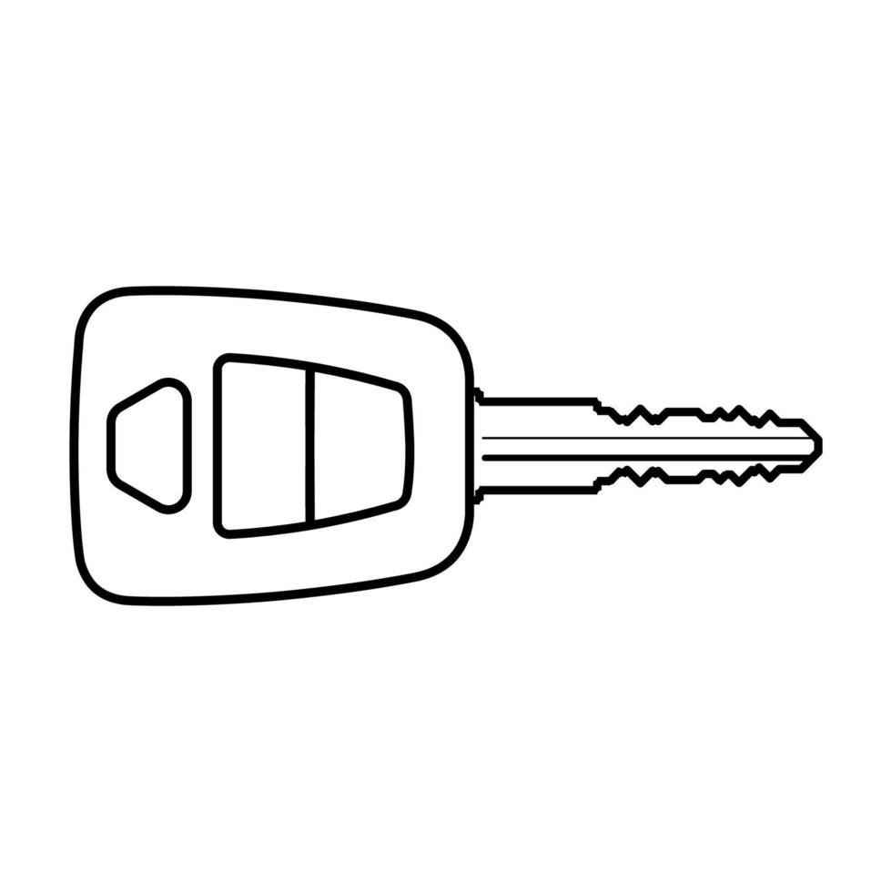 Car key icon, Simple key design, Outline style icon vector