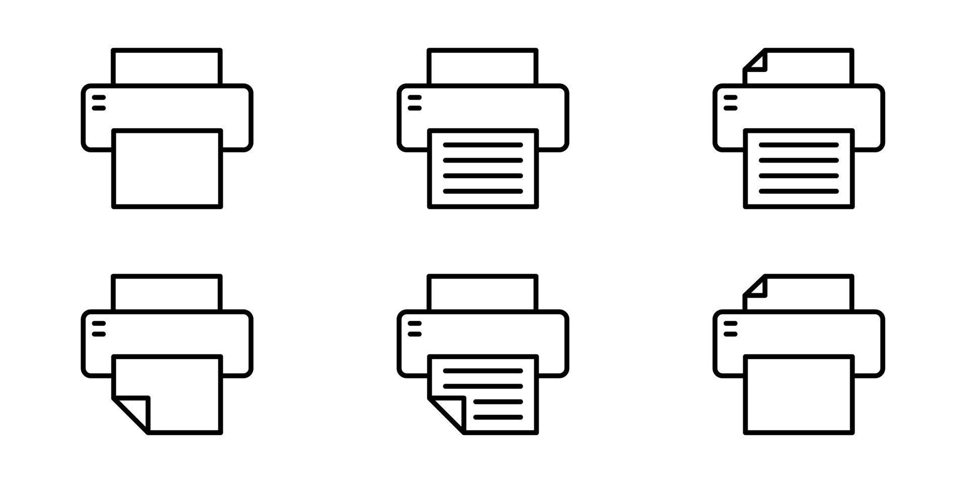 conjunto de iconos vectoriales de impresora, ilustración vectorial eps.10 vector