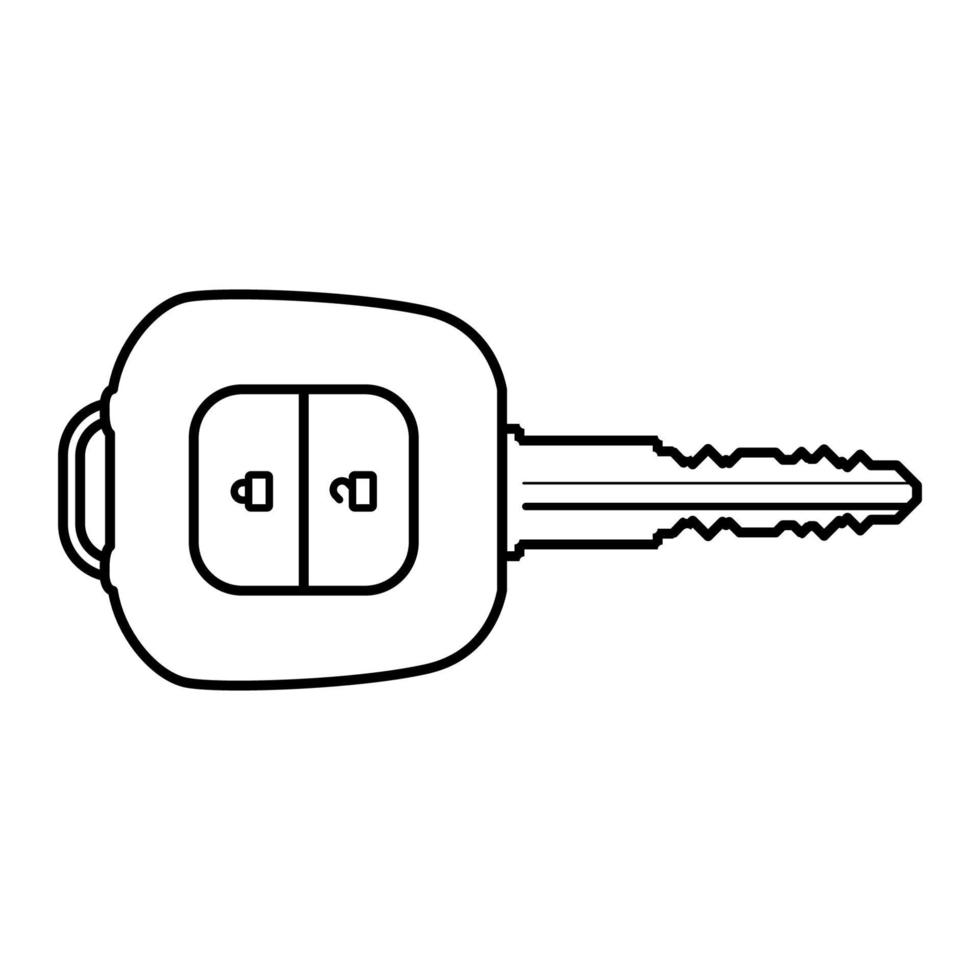 Car key icon, Simple key design, Outline style icon vector