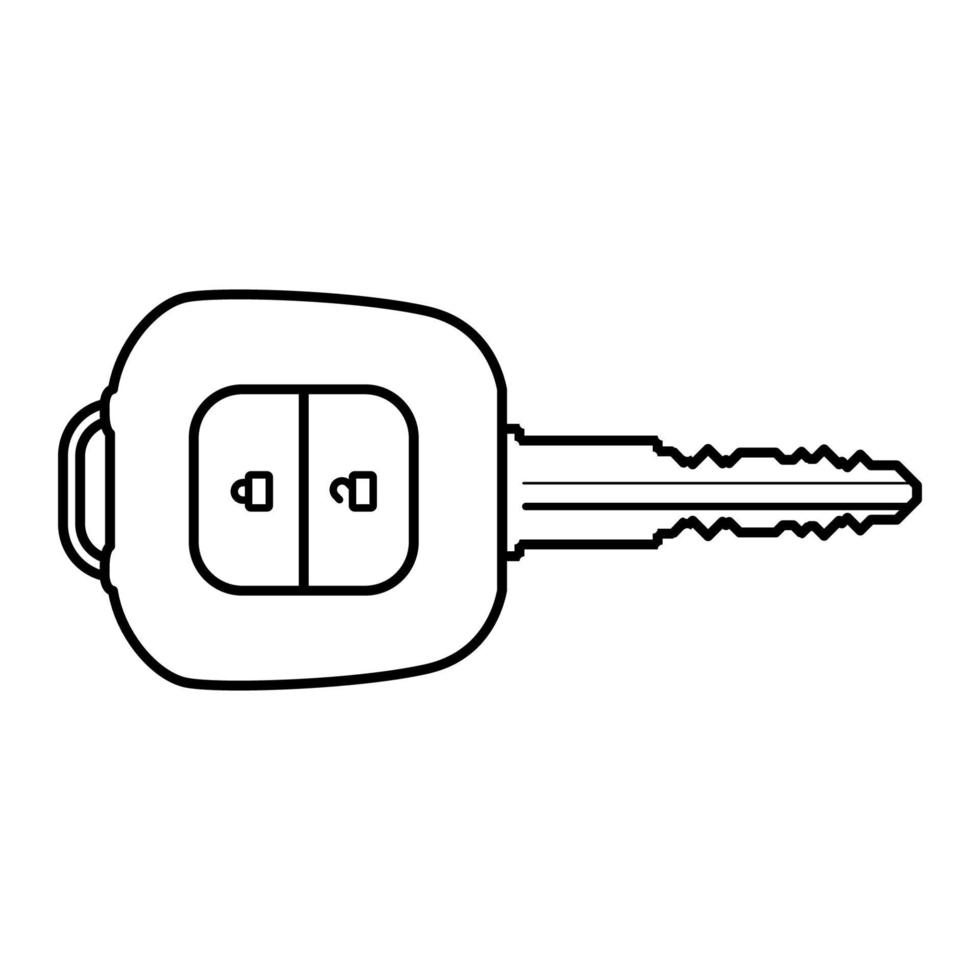 icono de llave de coche, diseño de llave simple, icono de estilo de esquema vector