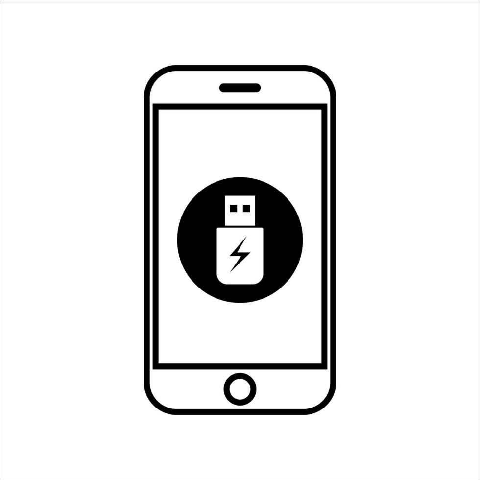 Mobile phone usb, vector illustration