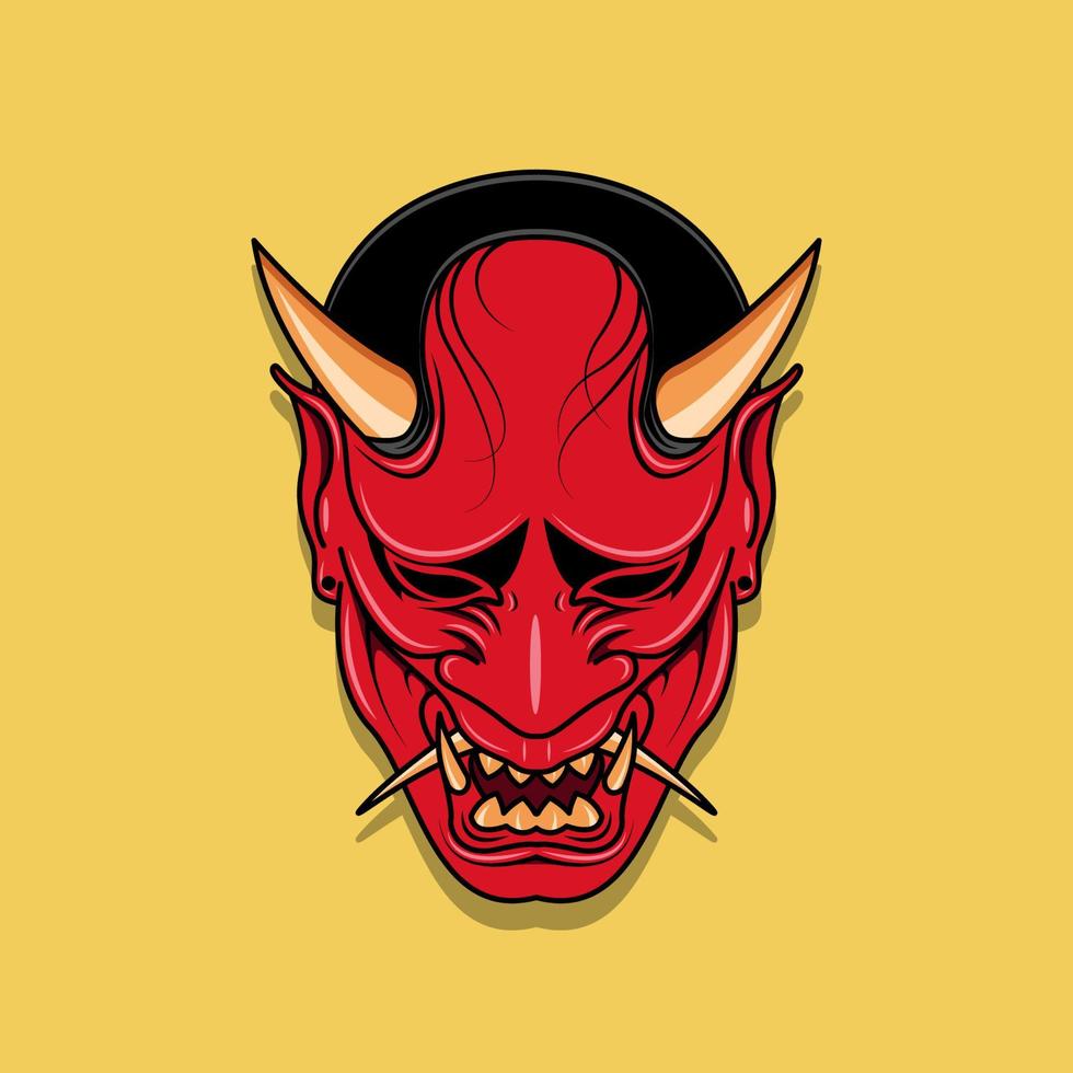 máscara de diablo japonés oni, ilustración vectorial eps.10 vector