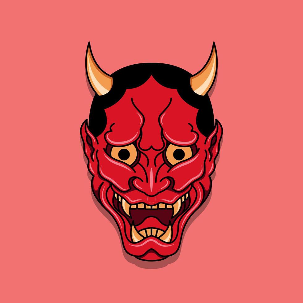 Oni japanese devil mask, Vector illustration eps.10