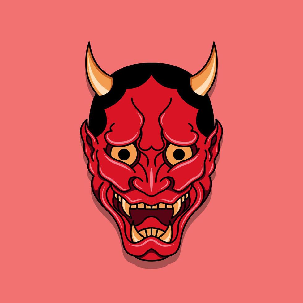 máscara de diablo japonés oni, ilustración vectorial eps.10 vector