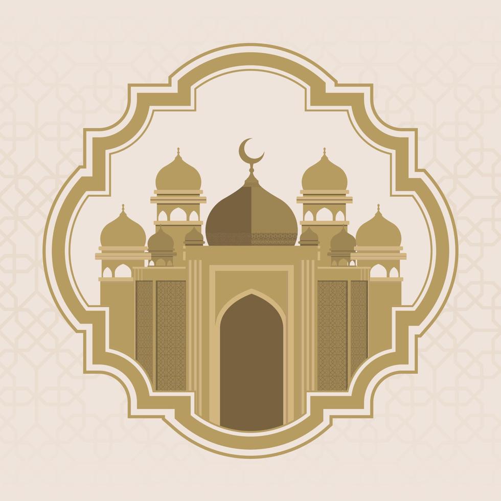 publicar contenido de alimentación ramadan kareem. discurso de contenido cuadrado. ilustraciones, marcos, mezquitas, ornamentos. vector