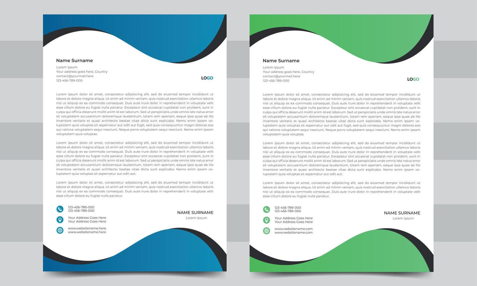 Professional and modern business letterhead vector template