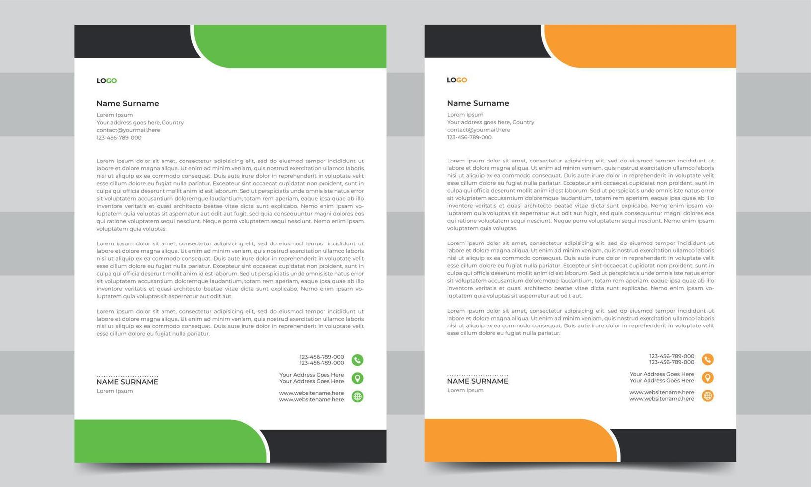 Professional creative letterhead vector template design for your business