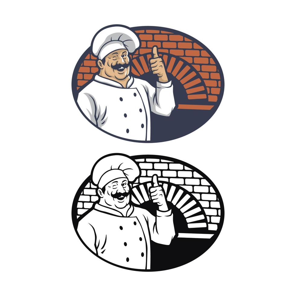 Vector cartoon design of a master chef wearing his chef's shirt smiling