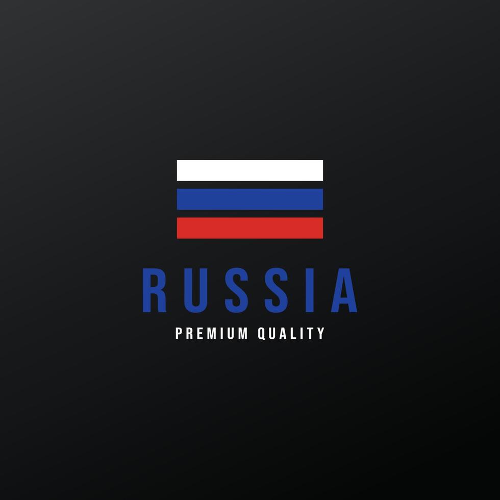 Strip Russian Flag Logo Icon Vector Vintage Design Illustration