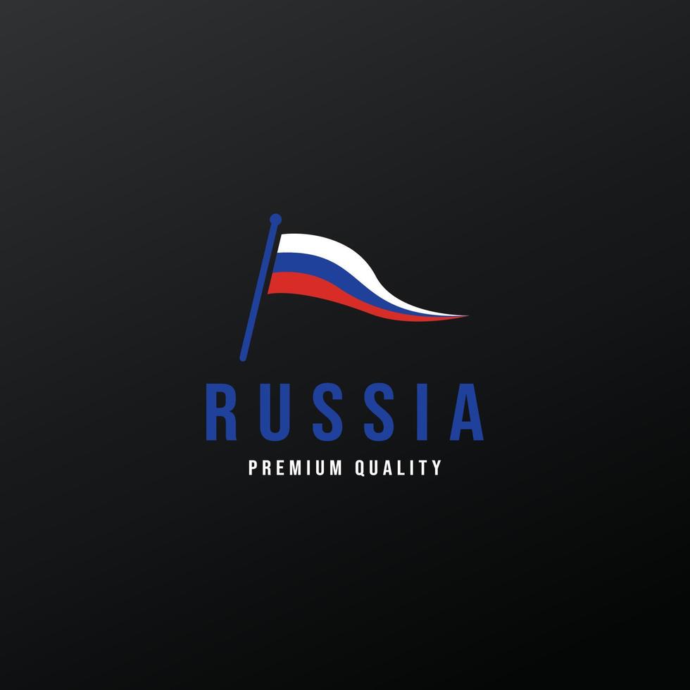 Flagpole Russian Flag Logo Icon Vector Illustration Design