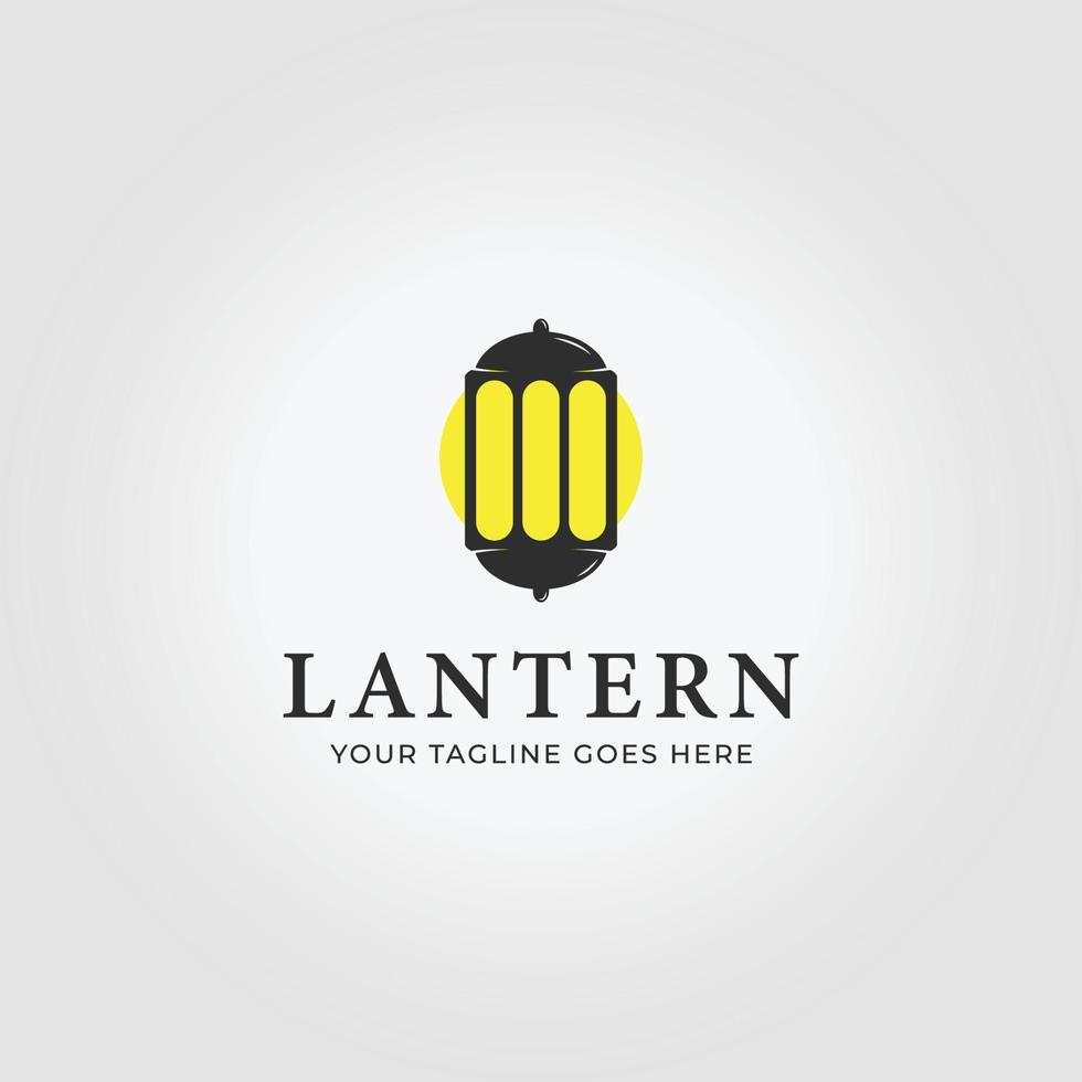 Vintage Lantern Logo Icon Vector Illustration Design