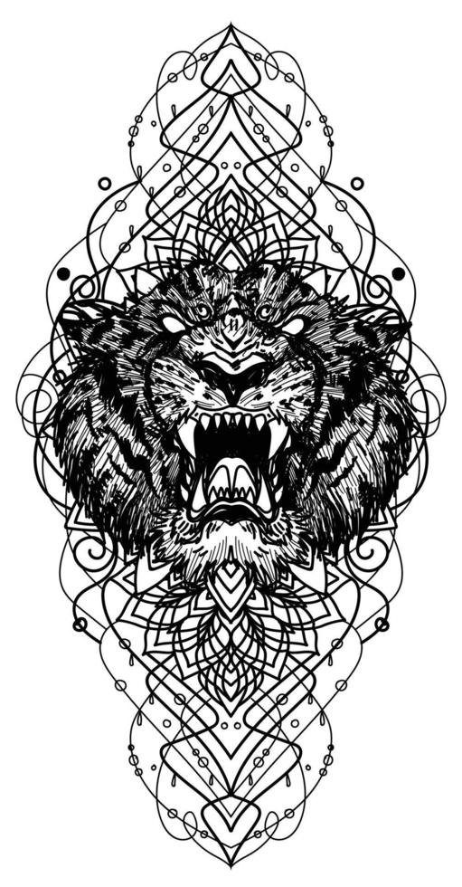 Tattoo art tiger hand drawing and sketch 6297621 Vector Art at Vecteezy