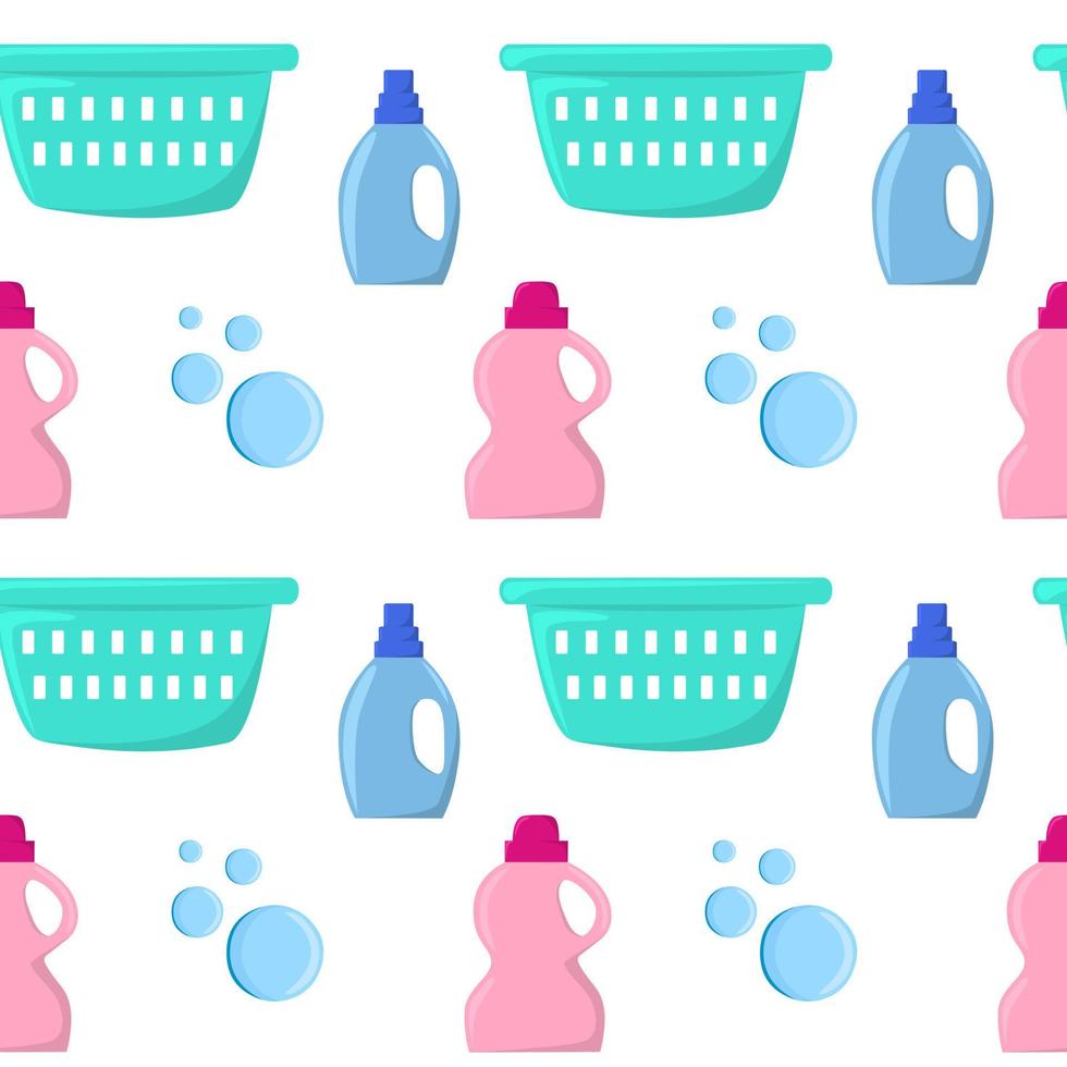 Vector laundry day colorful seamless pattern illustration