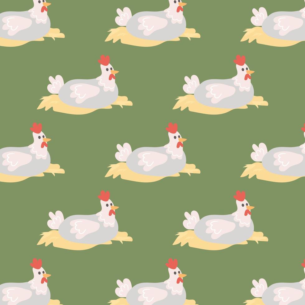 Chicken pattern. Cute children's pattern with a chicken. vector
