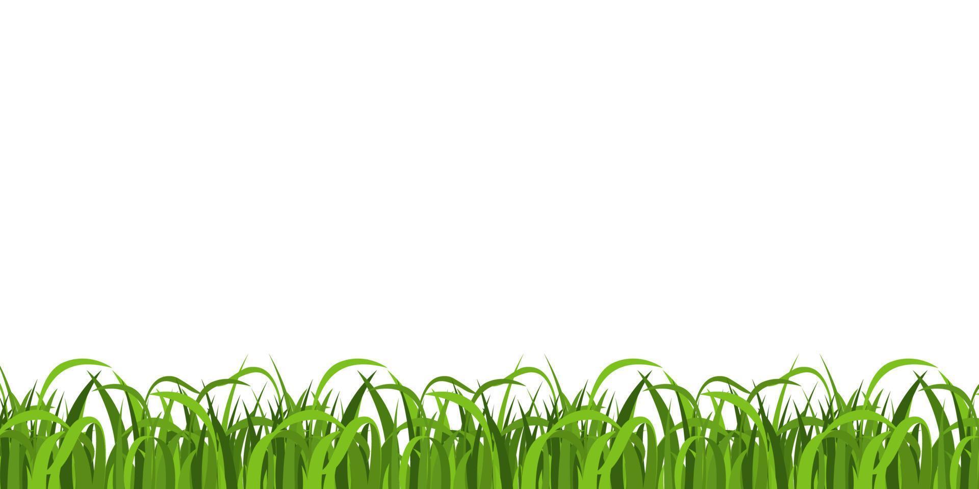 Green grass lawn, border or meadow vector illustration set