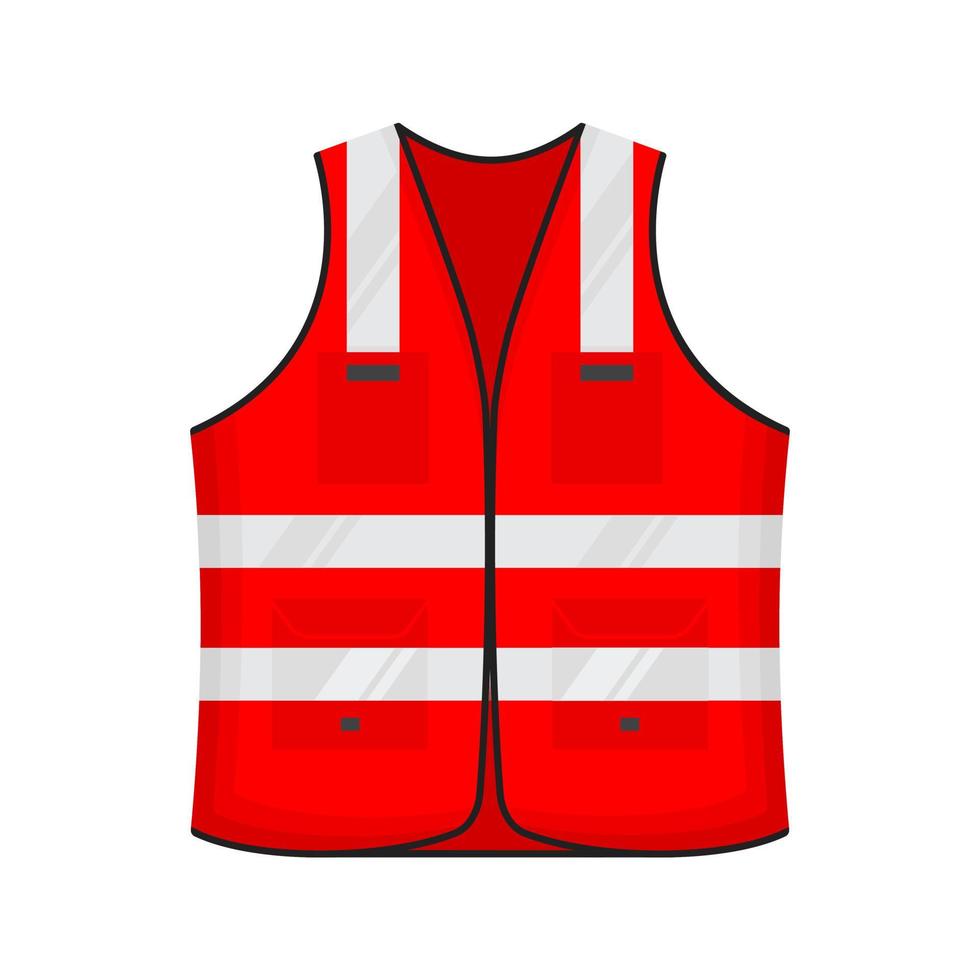 Safety reflective vest icon sign flat style design vector illustration.