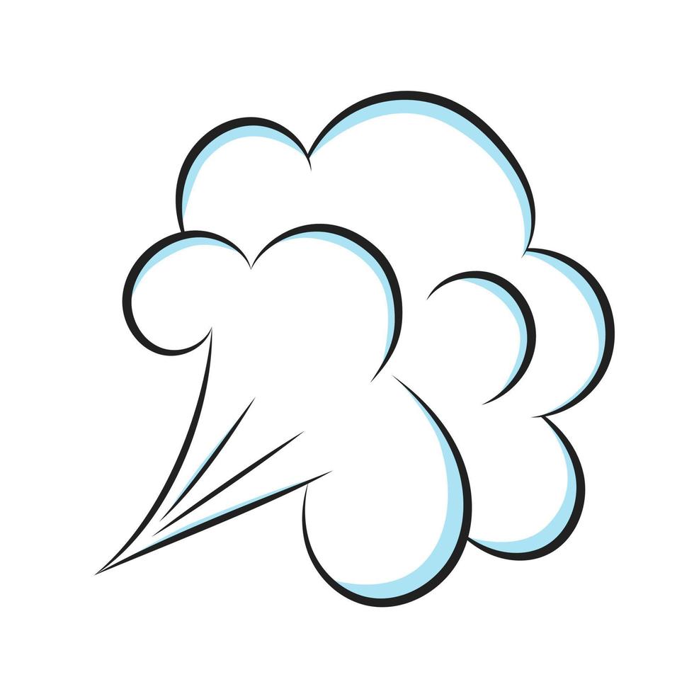 Smelling pop art comics cartoon fart cloud flat style design vector illustration.