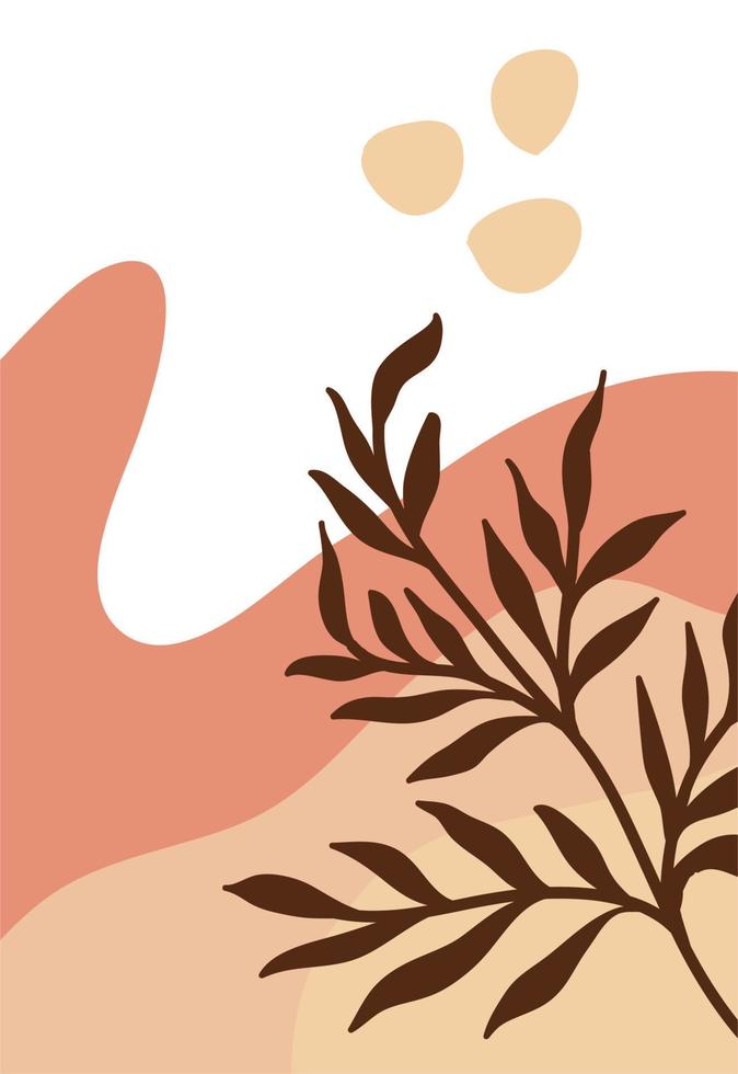 Abstract background. Hand drawing scribbles of various shapes, leaves, spots. Modern contemporary trendy vector illustration. Each background is isolated.