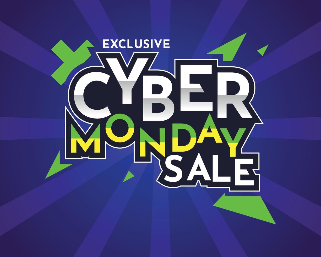 Diseño creativo de Cyber Monday y oferta para la venta. vector