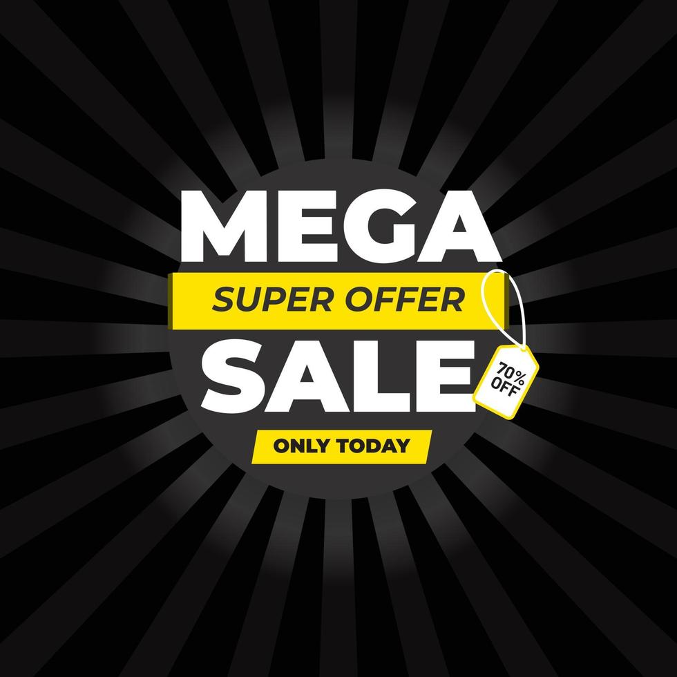 Mega sale banner design template and special offer vector