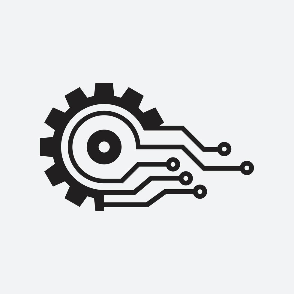 Gear smart Eps icon. Digital tech - vector business logo