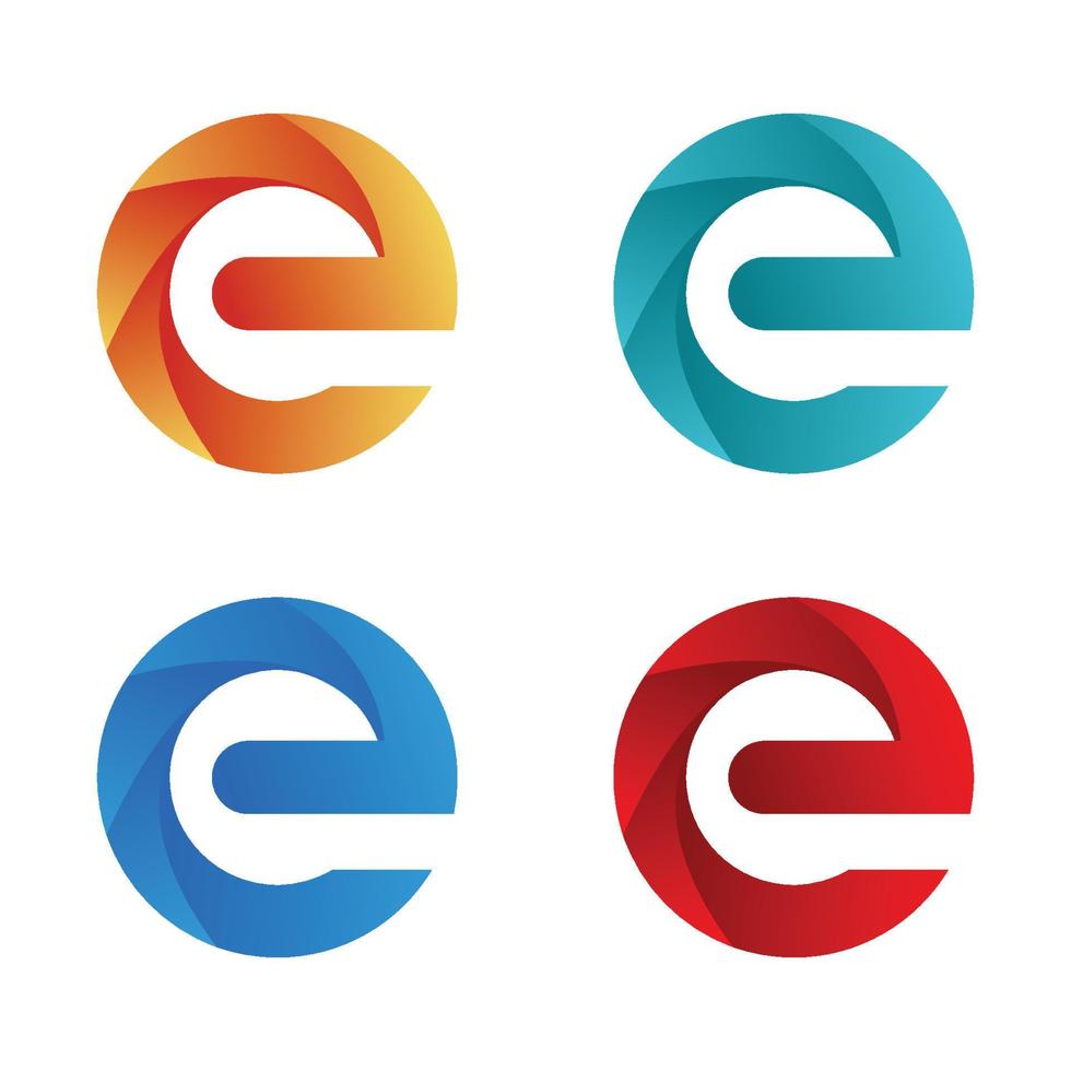 conjunto de logotipo de letra e vector
