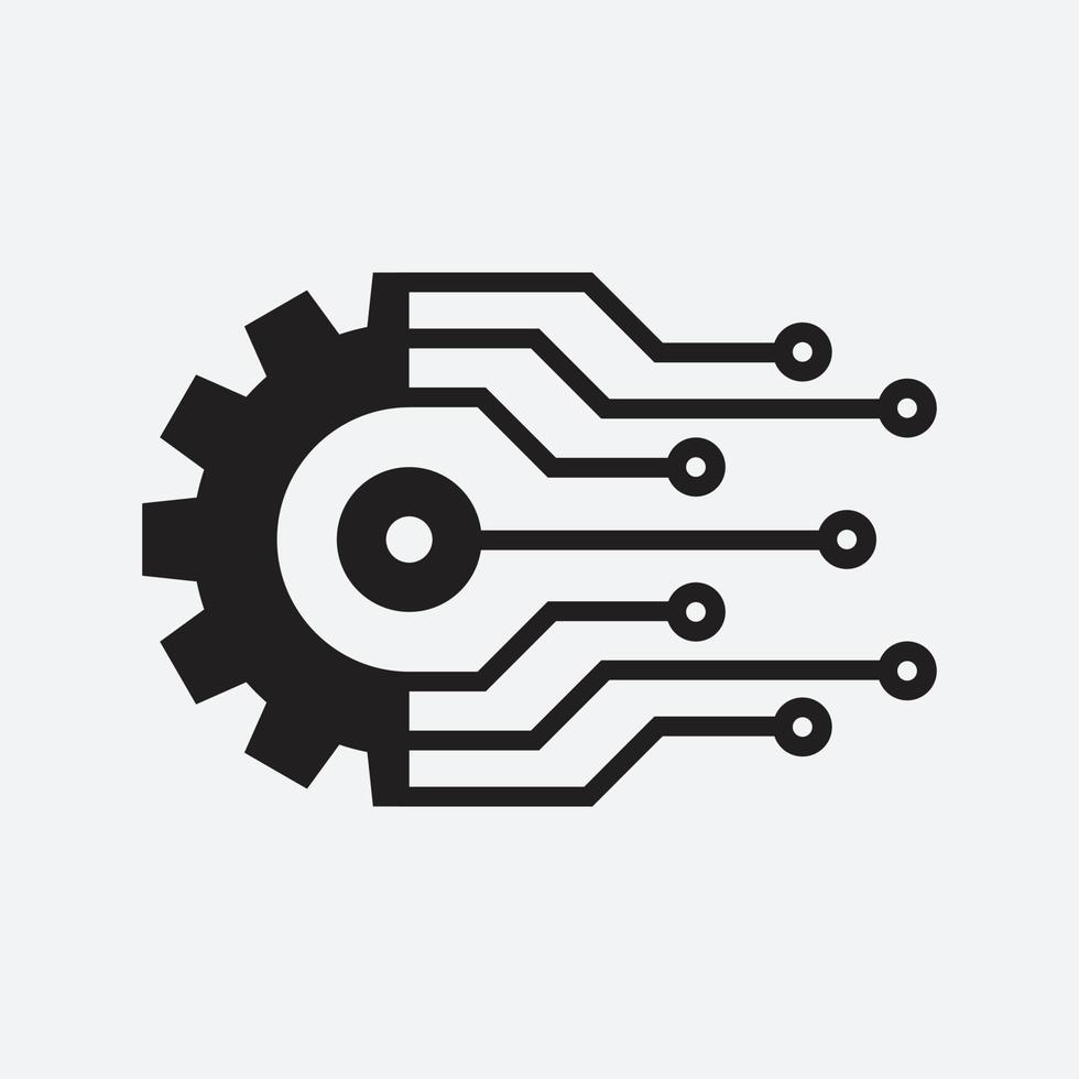 Gear smart Eps icon. Digital tech - vector business logo